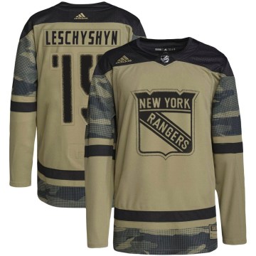 Adidas New York Rangers Youth Jake Leschyshyn Authentic Camo Military Appreciation Practice NHL Jersey