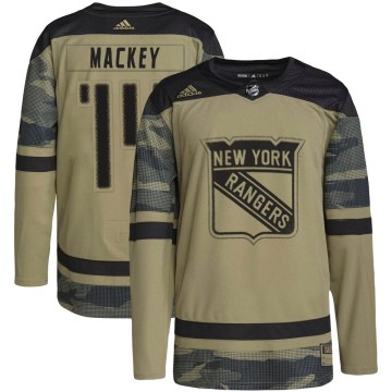 Adidas New York Rangers Youth Connor Mackey Authentic Camo Military Appreciation Practice NHL Jersey