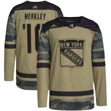 Adidas New York Rangers Youth Nick Merkley Authentic Camo Military Appreciation Practice NHL Jersey