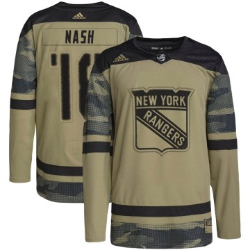 Adidas New York Rangers Youth Riley Nash Authentic Camo Military Appreciation Practice NHL Jersey
