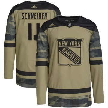 Adidas New York Rangers Youth Braden Schneider Authentic Camo Military Appreciation Practice NHL Jersey