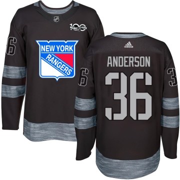 New York Rangers Youth Glenn Anderson Authentic Black 1917-2017 100th Anniversary NHL Jersey