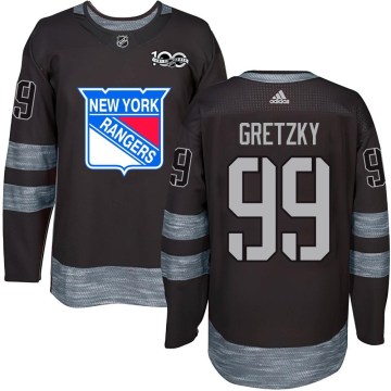 New York Rangers Youth Wayne Gretzky Authentic Black 1917-2017 100th Anniversary NHL Jersey
