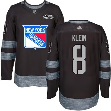 New York Rangers Youth Kevin Klein Authentic Black 1917-2017 100th Anniversary NHL Jersey