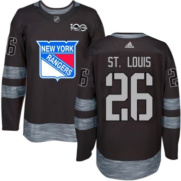 New York Rangers Youth Martin St. Louis Authentic Black 1917-2017 100th Anniversary NHL Jersey
