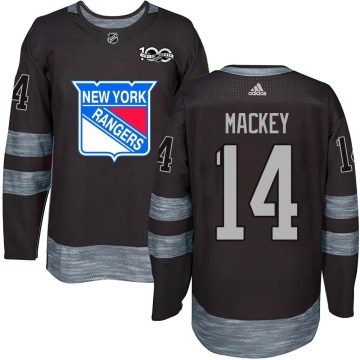 New York Rangers Youth Connor Mackey Authentic Black 1917-2017 100th Anniversary NHL Jersey