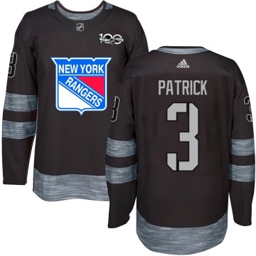 New York Rangers Youth James Patrick Authentic Black 1917-2017 100th Anniversary NHL Jersey