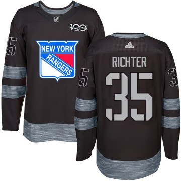 New York Rangers Youth Mike Richter Authentic Black 1917-2017 100th Anniversary NHL Jersey
