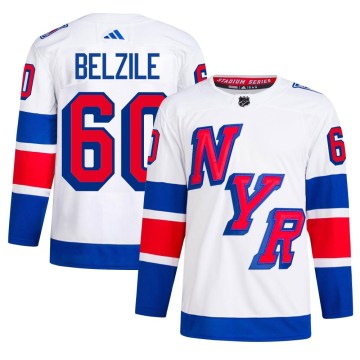 Adidas New York Rangers Men's Alex Belzile Authentic White 2024 Stadium Series Primegreen NHL Jersey