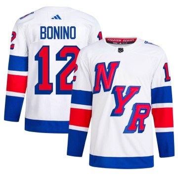 Adidas New York Rangers Men's Nick Bonino Authentic White 2024 Stadium Series Primegreen NHL Jersey