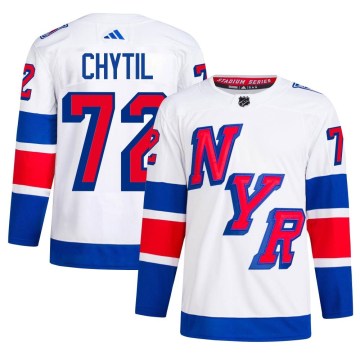 Adidas New York Rangers Men's Filip Chytil Authentic White 2024 Stadium Series Primegreen NHL Jersey