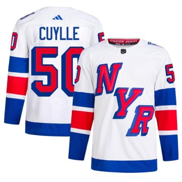 Adidas New York Rangers Men's Will Cuylle Authentic White 2024 Stadium Series Primegreen NHL Jersey