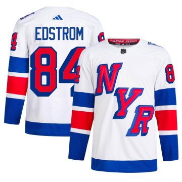 Adidas New York Rangers Men's Adam Edstrom Authentic White 2024 Stadium Series Primegreen NHL Jersey