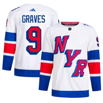 Adidas New York Rangers Men's Adam Graves Authentic White 2024 Stadium Series Primegreen NHL Jersey