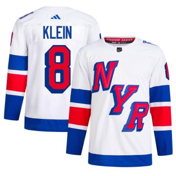 Adidas New York Rangers Men's Kevin Klein Authentic White 2024 Stadium Series Primegreen NHL Jersey