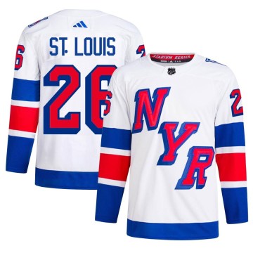 Adidas New York Rangers Men's Martin St. Louis Authentic White 2024 Stadium Series Primegreen NHL Jersey