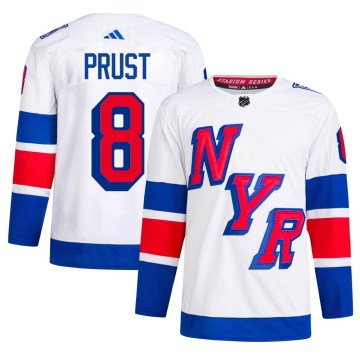Adidas New York Rangers Men's Brandon Prust Authentic White 2024 Stadium Series Primegreen NHL Jersey