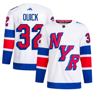 Adidas New York Rangers Men's Jonathan Quick Authentic White 2024 Stadium Series Primegreen NHL Jersey