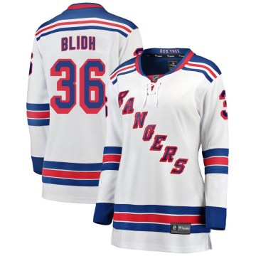 Fanatics Branded New York Rangers Women's Anton Blidh Breakaway White Away NHL Jersey
