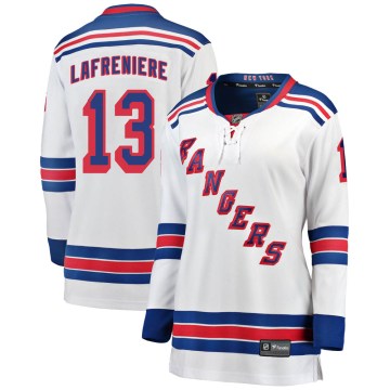 Fanatics Branded New York Rangers Women's Alexis Lafreniere Breakaway White Away NHL Jersey