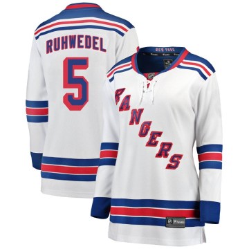 Fanatics Branded New York Rangers Women's Chad Ruhwedel Breakaway White Away NHL Jersey
