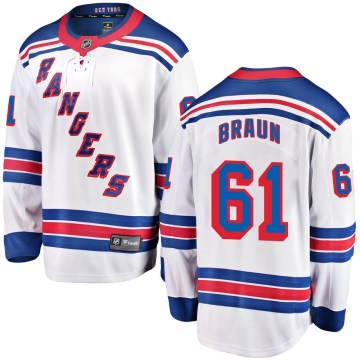 Fanatics Branded New York Rangers Men's Justin Braun Breakaway White Away NHL Jersey