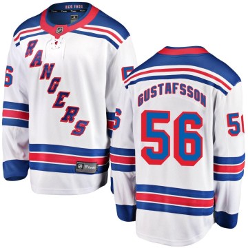 Fanatics Branded New York Rangers Men's Erik Gustafsson Breakaway White Away NHL Jersey