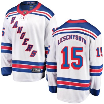 Fanatics Branded New York Rangers Men's Jake Leschyshyn Breakaway White Away NHL Jersey