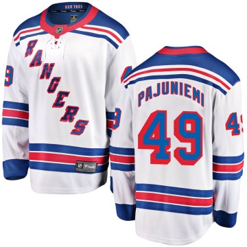 Fanatics Branded New York Rangers Men's Lauri Pajuniemi Breakaway White Away NHL Jersey