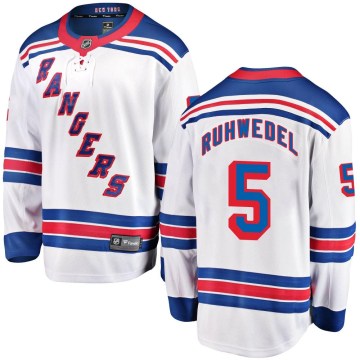 Fanatics Branded New York Rangers Men's Chad Ruhwedel Breakaway White Away NHL Jersey