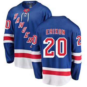 Fanatics Branded New York Rangers Men's Jan Erixon Breakaway Blue Home NHL Jersey