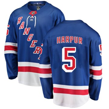 Fanatics Branded New York Rangers Men's Ben Harpur Breakaway Blue Home NHL Jersey