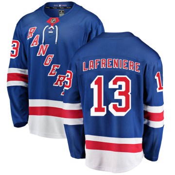 Fanatics Branded New York Rangers Men's Alexis Lafreniere Breakaway Blue Home NHL Jersey