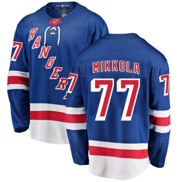 Fanatics Branded New York Rangers Men's Niko Mikkola Breakaway Blue Home NHL Jersey