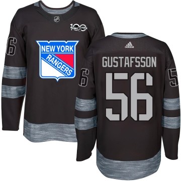 New York Rangers Men's Erik Gustafsson Authentic Black 1917-2017 100th Anniversary NHL Jersey