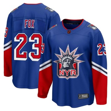Fanatics Branded New York Rangers Men's Adam Fox Breakaway Royal Special Edition 2.0 NHL Jersey