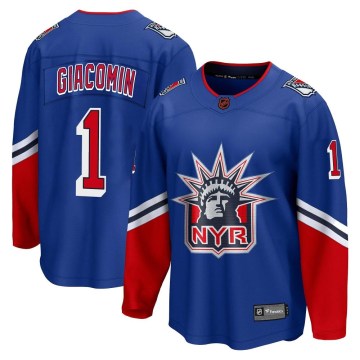 Fanatics Branded New York Rangers Men's Eddie Giacomin Breakaway Royal Special Edition 2.0 NHL Jersey
