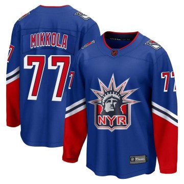 Fanatics Branded New York Rangers Men's Niko Mikkola Breakaway Royal Special Edition 2.0 NHL Jersey