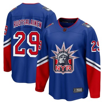 Fanatics Branded New York Rangers Men's Reijo Ruotsalainen Breakaway Royal Special Edition 2.0 NHL Jersey