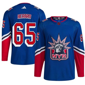 Adidas New York Rangers Men's Brett Berard Authentic Royal Reverse Retro 2.0 NHL Jersey