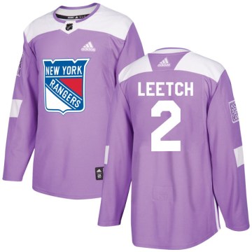Adidas New York Rangers Men's Brian Leetch Authentic Purple Fights Cancer Practice NHL Jersey
