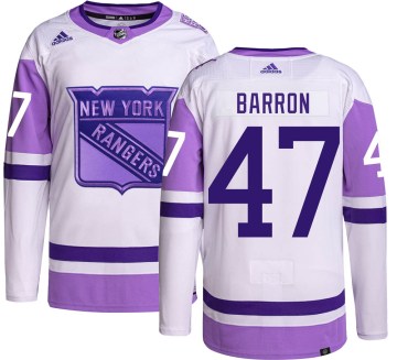 Adidas New York Rangers Men's Morgan Barron Authentic Hockey Fights Cancer NHL Jersey