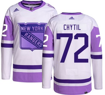 Adidas New York Rangers Men's Filip Chytil Authentic Hockey Fights Cancer NHL Jersey
