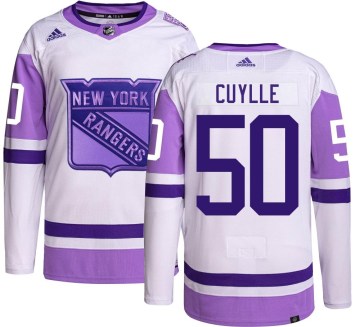 Adidas New York Rangers Men's Will Cuylle Authentic Hockey Fights Cancer NHL Jersey