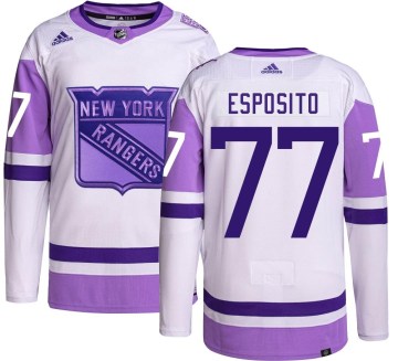 Adidas New York Rangers Men's Phil Esposito Authentic Hockey Fights Cancer NHL Jersey