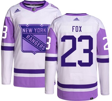 Adidas New York Rangers Men's Adam Fox Authentic Hockey Fights Cancer NHL Jersey