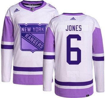 Adidas New York Rangers Men's Zac Jones Authentic Hockey Fights Cancer NHL Jersey
