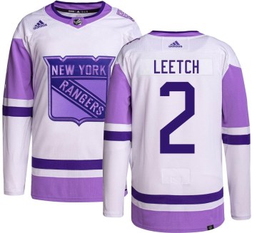 Adidas New York Rangers Men's Brian Leetch Authentic Hockey Fights Cancer NHL Jersey