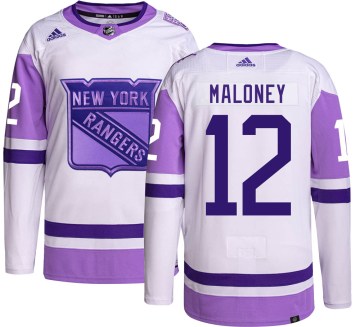 Adidas New York Rangers Men's Don Maloney Authentic Hockey Fights Cancer NHL Jersey