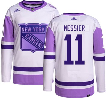 Adidas New York Rangers Men's Mark Messier Authentic Hockey Fights Cancer NHL Jersey